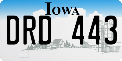 IA license plate DRD443