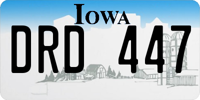 IA license plate DRD447