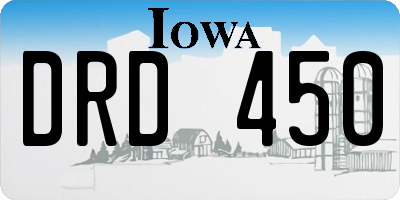 IA license plate DRD450