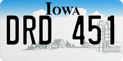 IA license plate DRD451