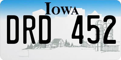 IA license plate DRD452