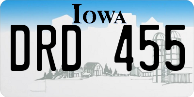 IA license plate DRD455