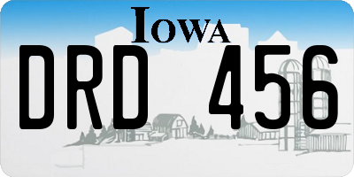 IA license plate DRD456