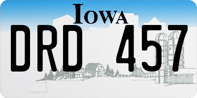 IA license plate DRD457