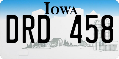 IA license plate DRD458