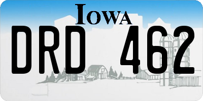 IA license plate DRD462
