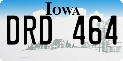 IA license plate DRD464