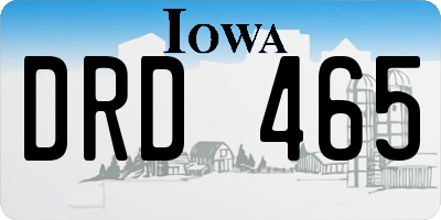 IA license plate DRD465