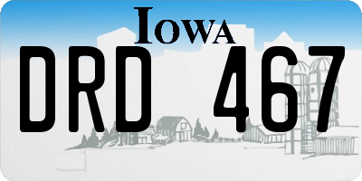 IA license plate DRD467