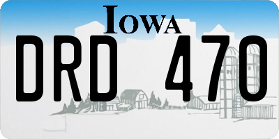 IA license plate DRD470