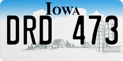IA license plate DRD473