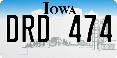 IA license plate DRD474