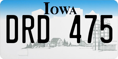 IA license plate DRD475
