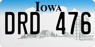 IA license plate DRD476