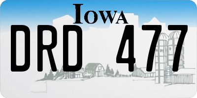 IA license plate DRD477