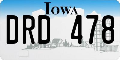 IA license plate DRD478