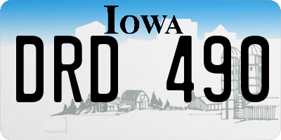 IA license plate DRD490