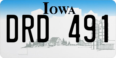 IA license plate DRD491