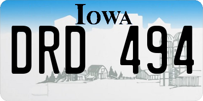 IA license plate DRD494
