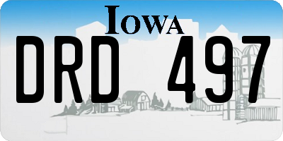 IA license plate DRD497