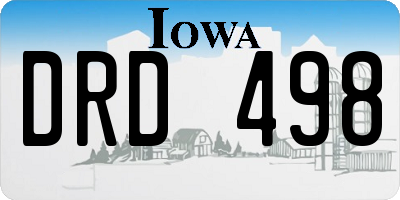 IA license plate DRD498
