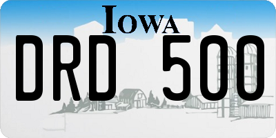 IA license plate DRD500