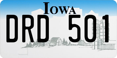 IA license plate DRD501