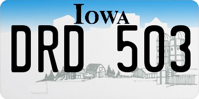 IA license plate DRD503