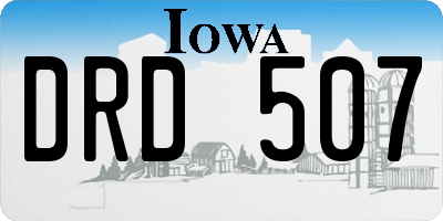 IA license plate DRD507