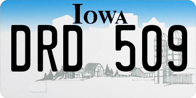 IA license plate DRD509