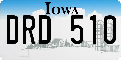 IA license plate DRD510