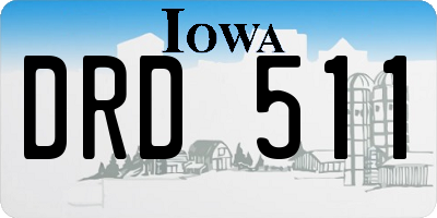 IA license plate DRD511