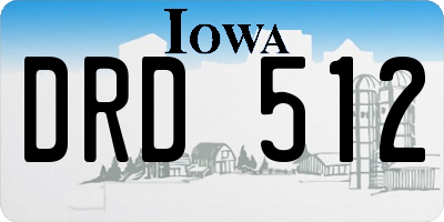 IA license plate DRD512