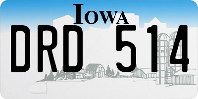 IA license plate DRD514
