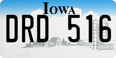 IA license plate DRD516