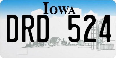 IA license plate DRD524