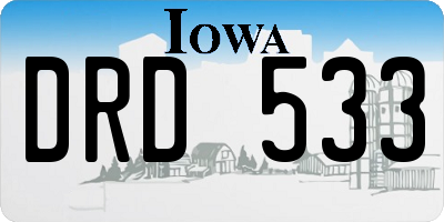 IA license plate DRD533
