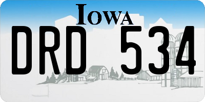 IA license plate DRD534