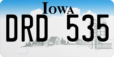 IA license plate DRD535