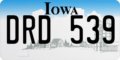 IA license plate DRD539