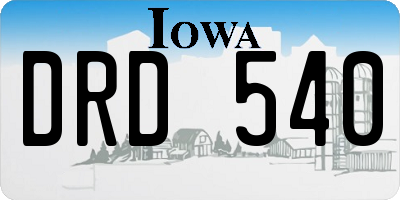 IA license plate DRD540