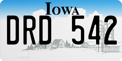 IA license plate DRD542