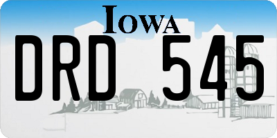 IA license plate DRD545