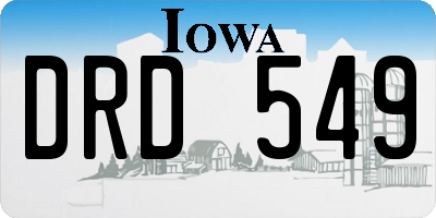 IA license plate DRD549
