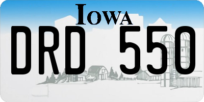 IA license plate DRD550