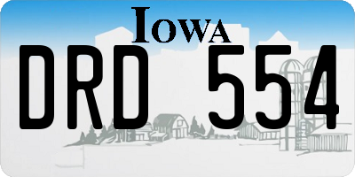 IA license plate DRD554