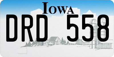 IA license plate DRD558