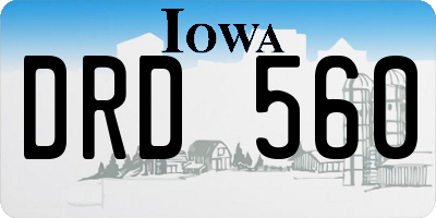 IA license plate DRD560