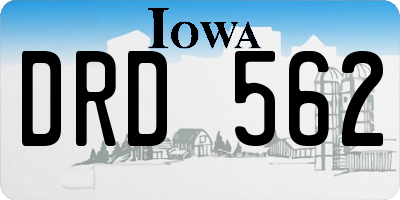 IA license plate DRD562