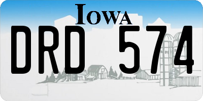 IA license plate DRD574